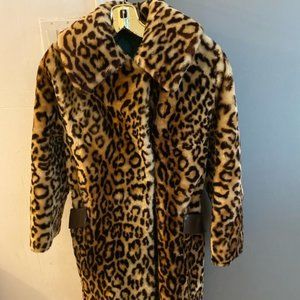 Vintage Very high quality faux fur coat leopard cheetah print